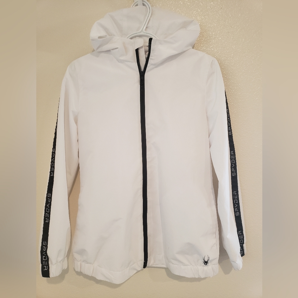 Spyder Warm Core Hoodie Full Zip Jacket Size S/P/P White Double Lure